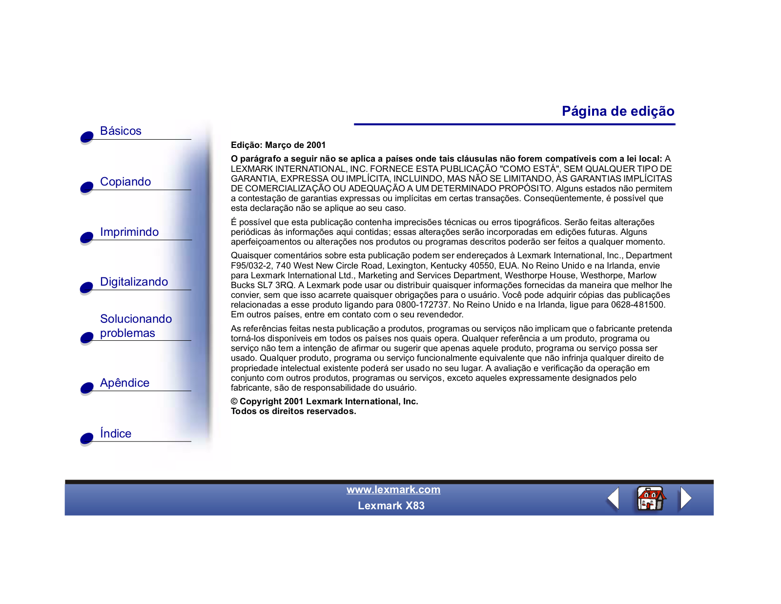 Lexmark X83 User Manual