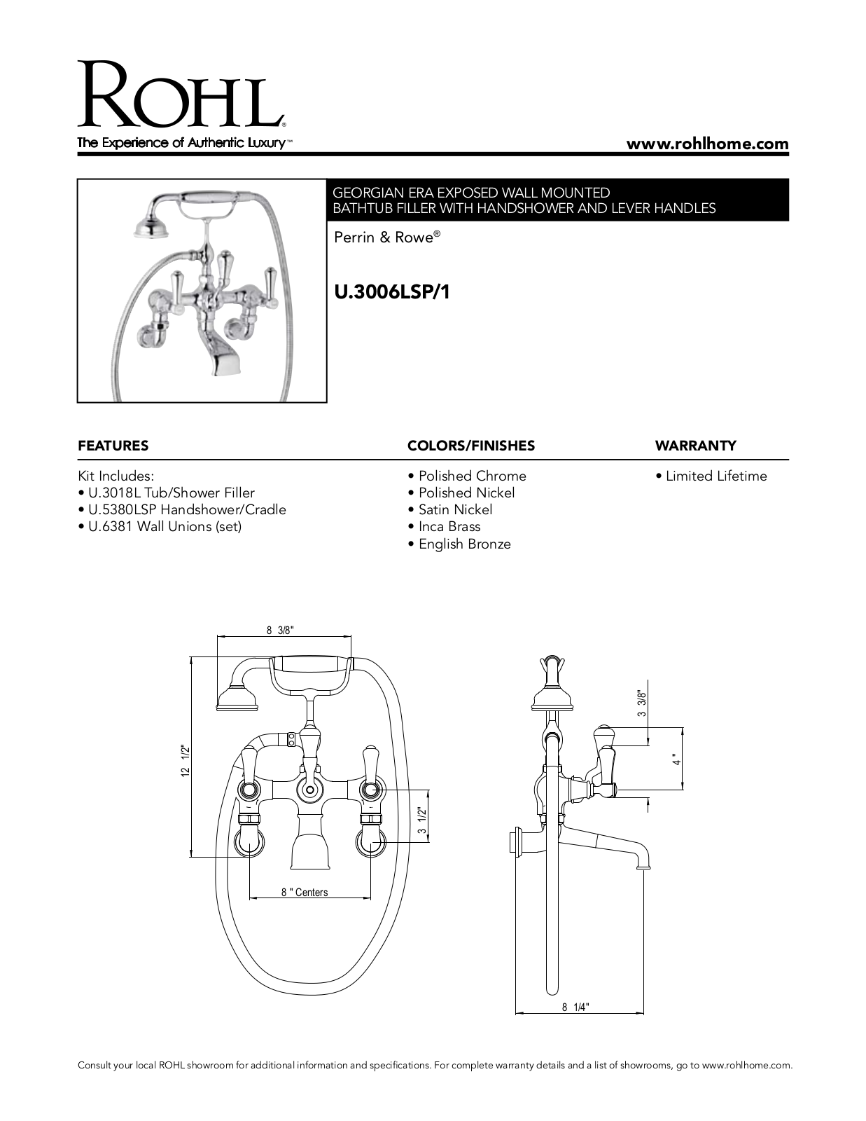 Rohl U3006LSP1APC User Manual