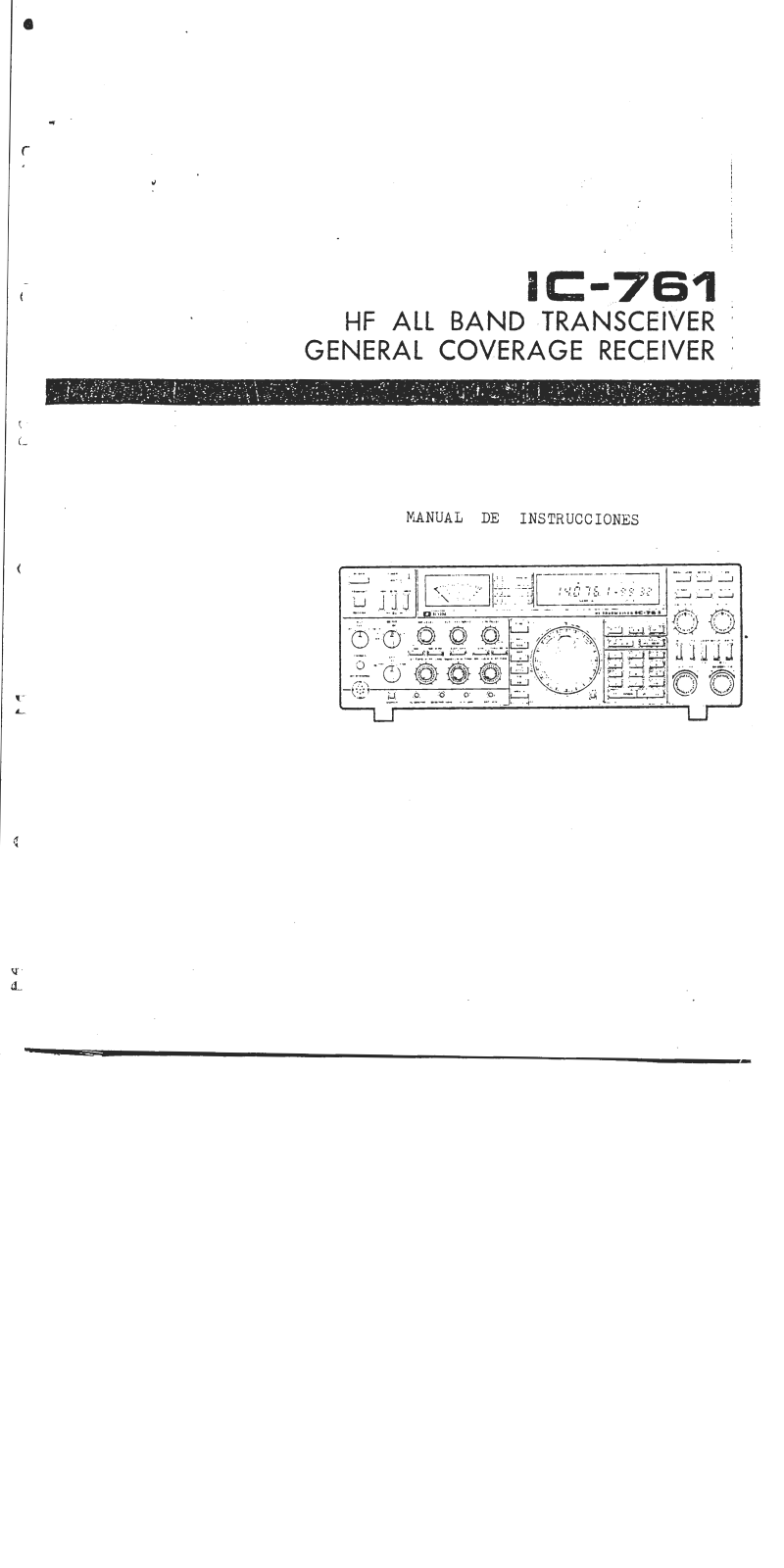 ICOM IC-761 User guide