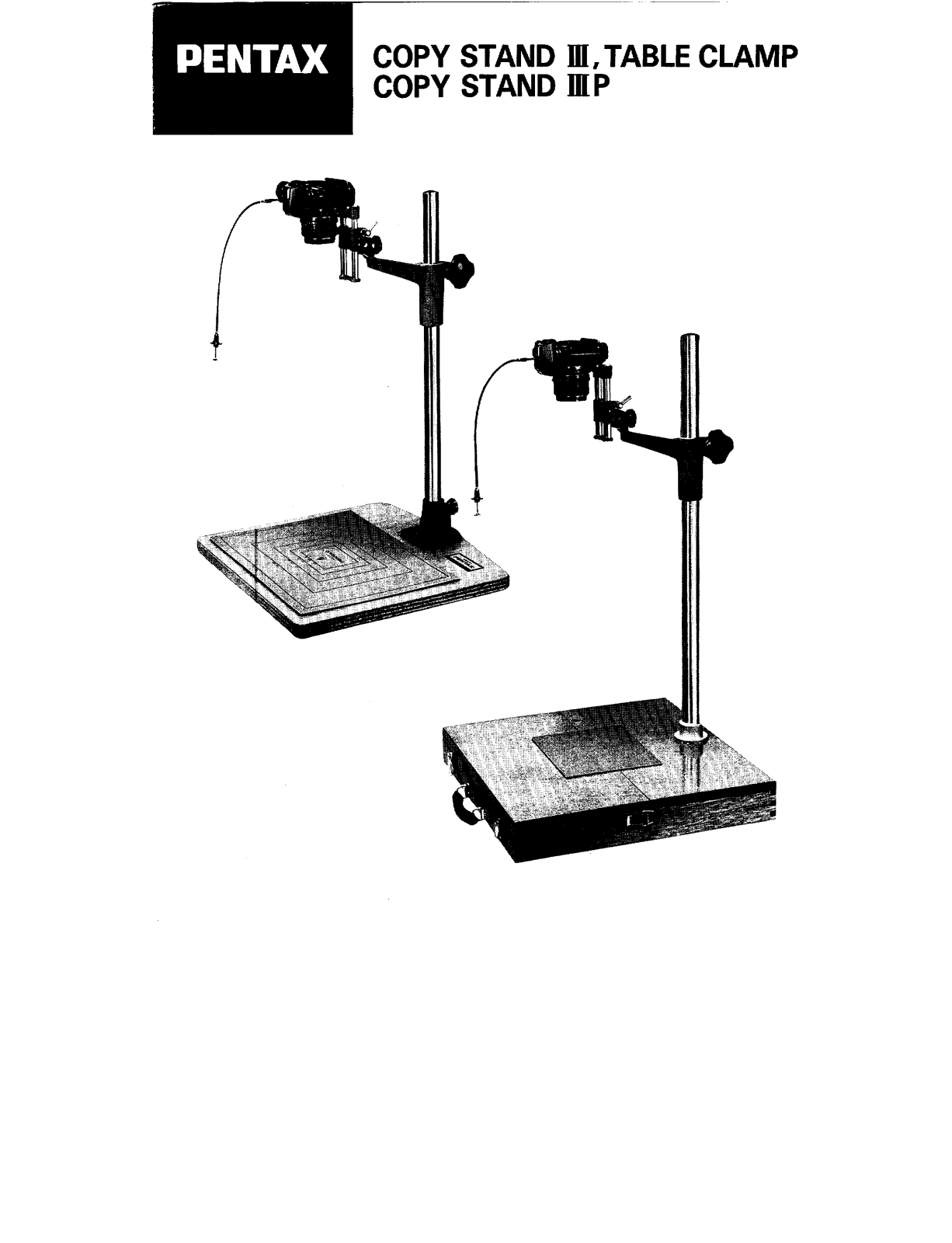 Pentax COPY STAND III, COPY STAND IIIP, TABLE CLAMP Operating Manual