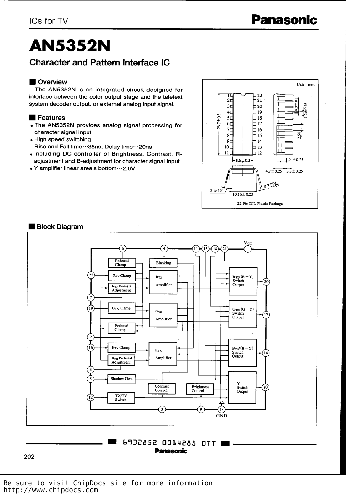 Panasonic AN5352N Datasheet