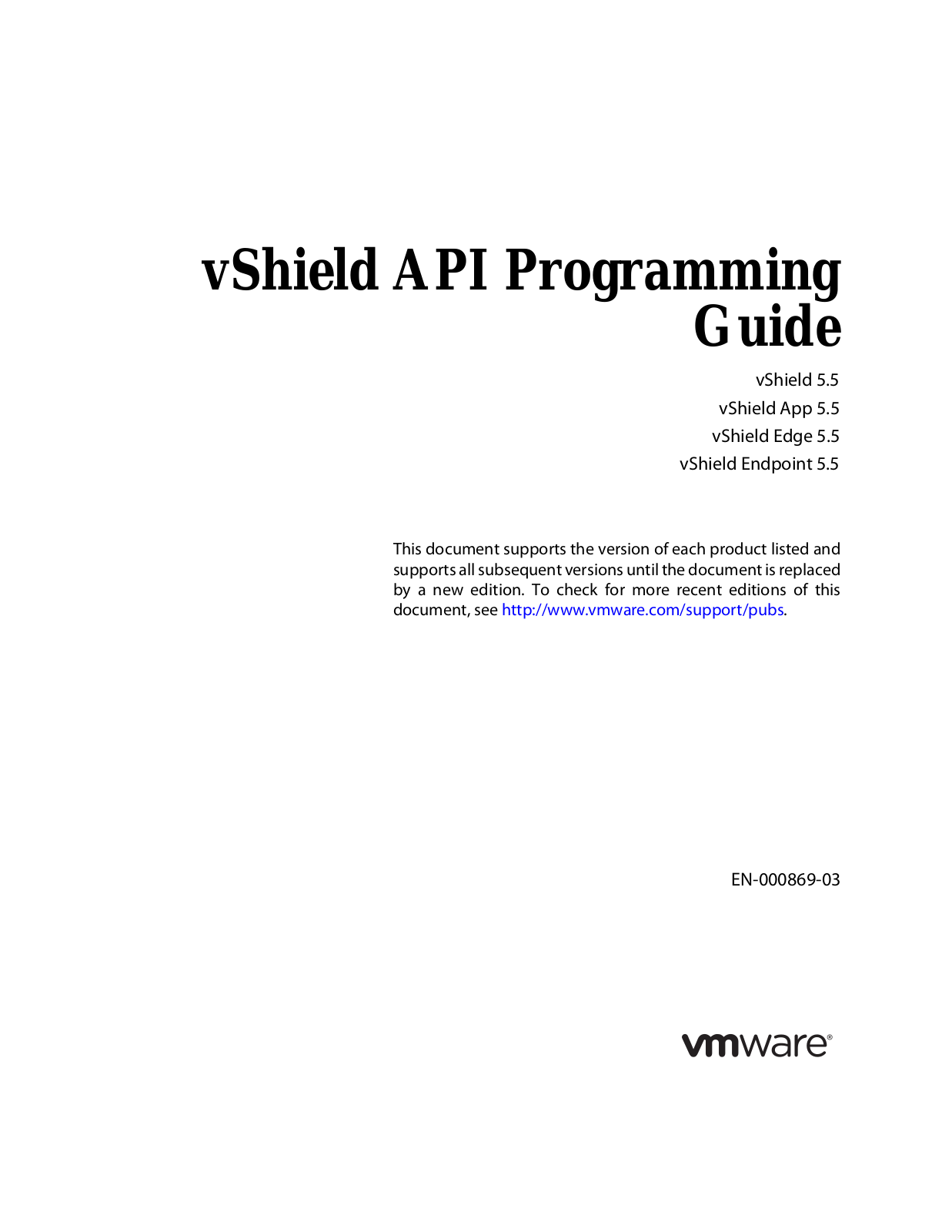 VMware vShield - 5.5 User’s Manual