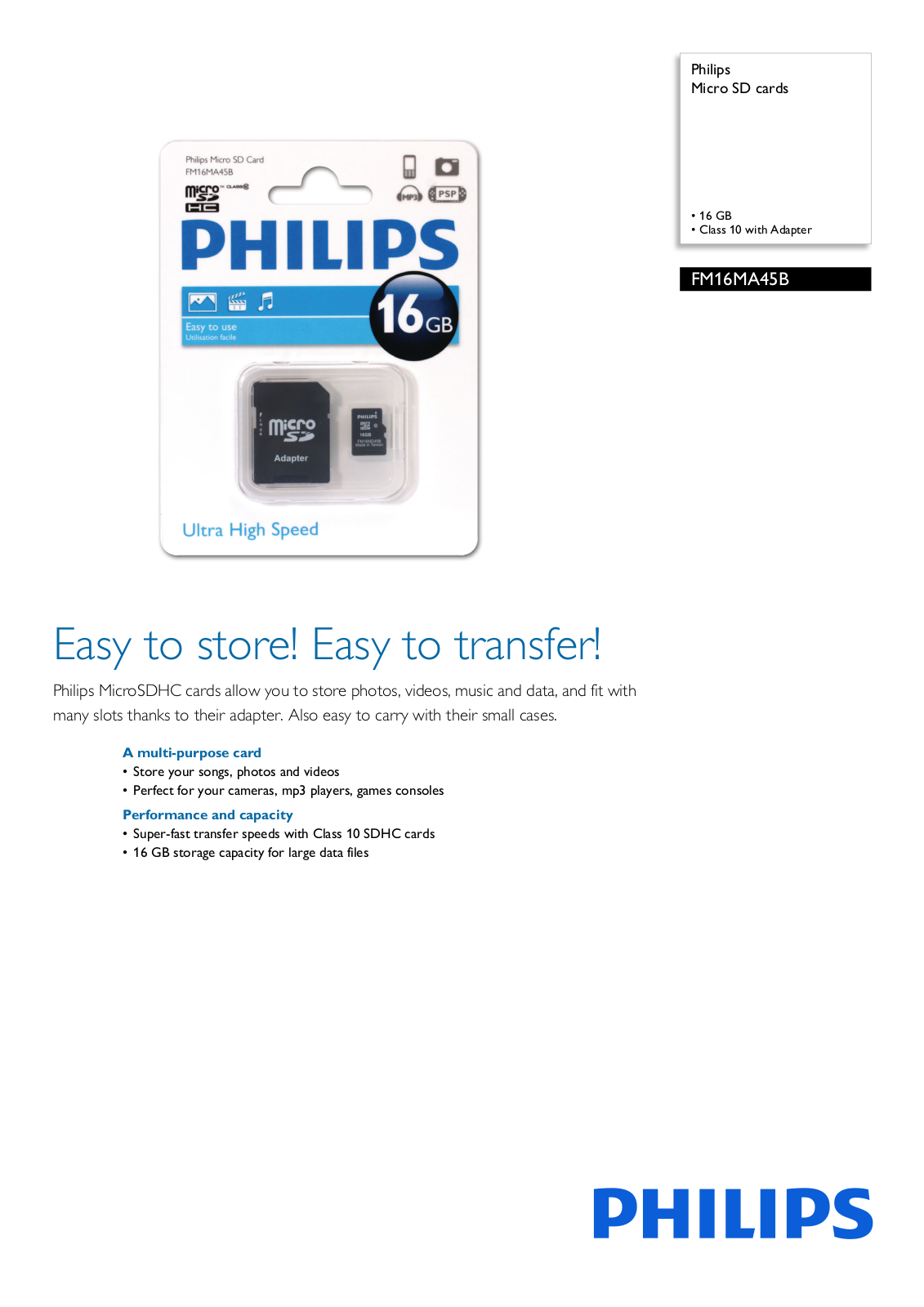 Philips FM16MA45B/10 leaflet - ManualMachine.com