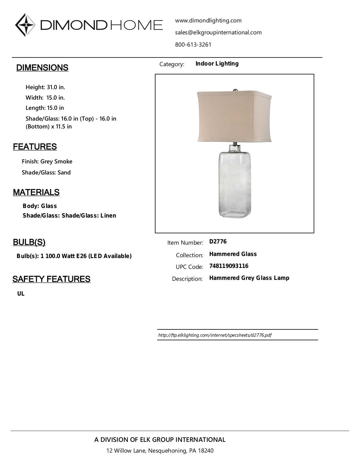 ELK Home D2776 User Manual