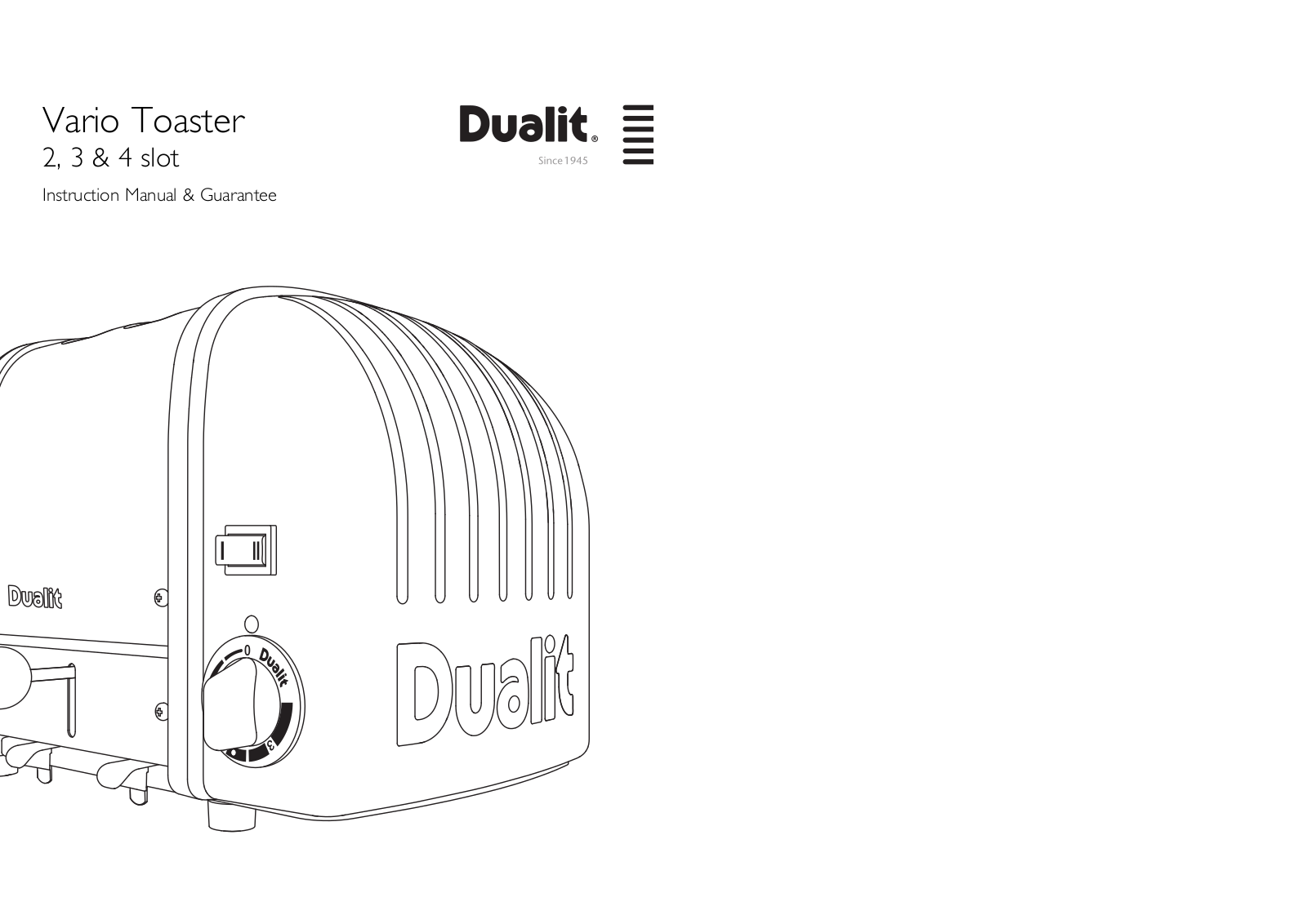 Dualit Toaster 3 SLOT, Toaster 4 SLOT, Toaster 2 SLOT User Manual