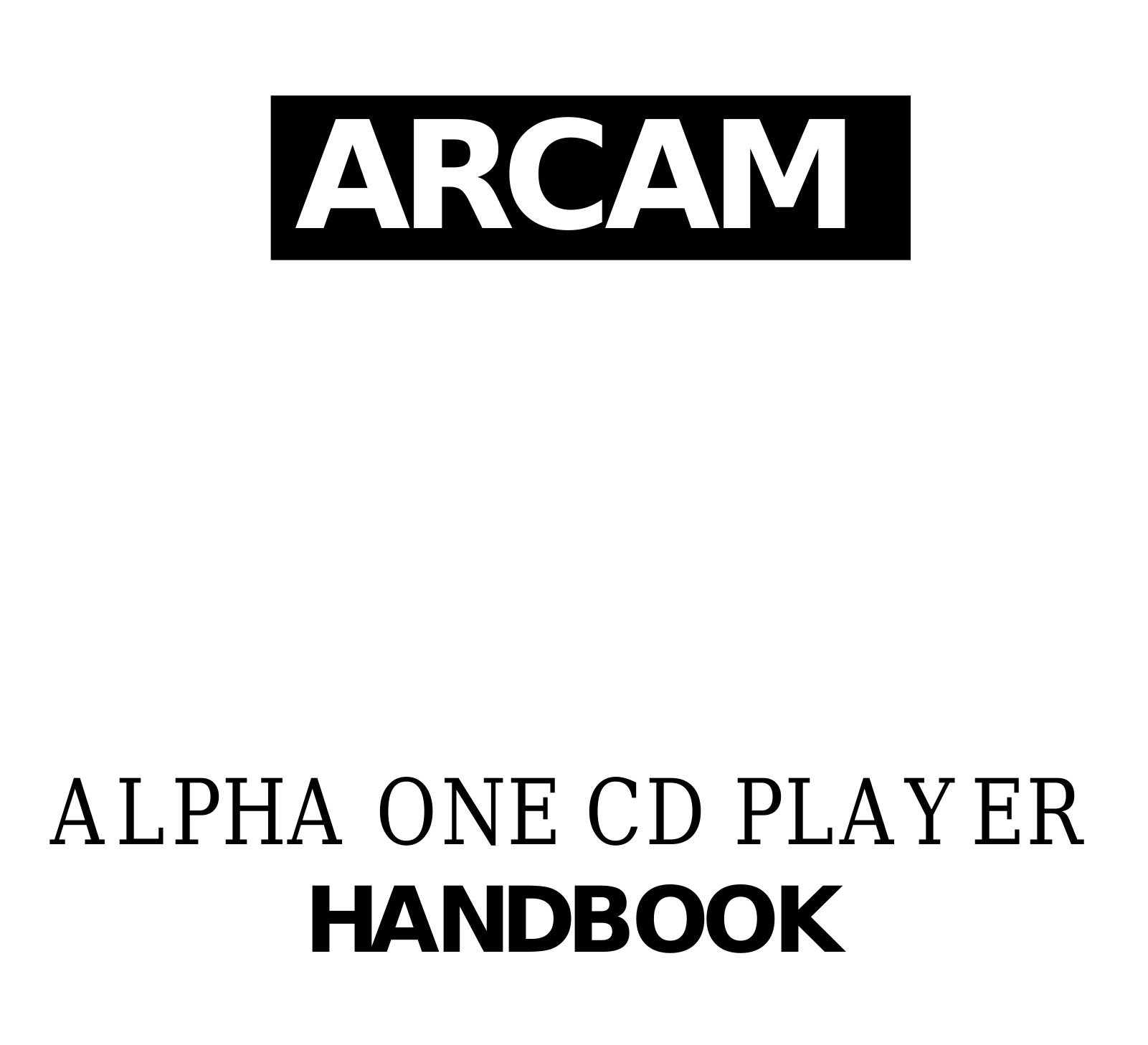 Arcam ALPHA ONE User Manual