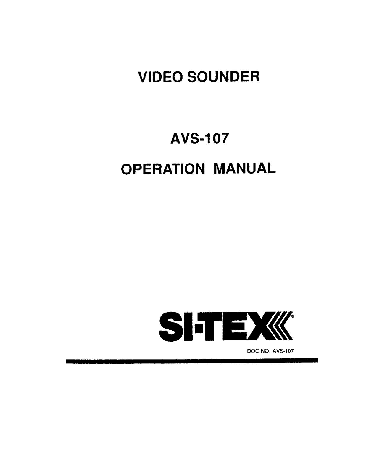 Si-tex AVS-107 User's Manual