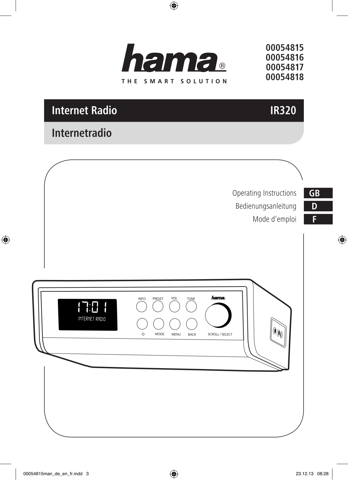 Hama IR320 User guide