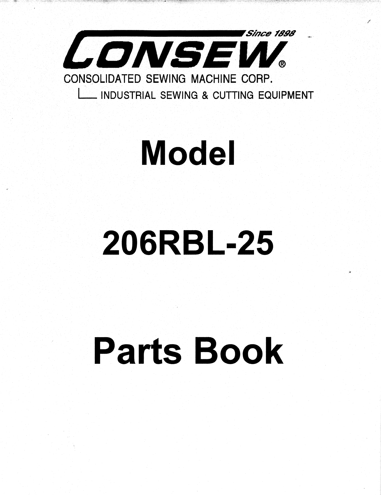 CONSEW 206RBL-25 Parts List