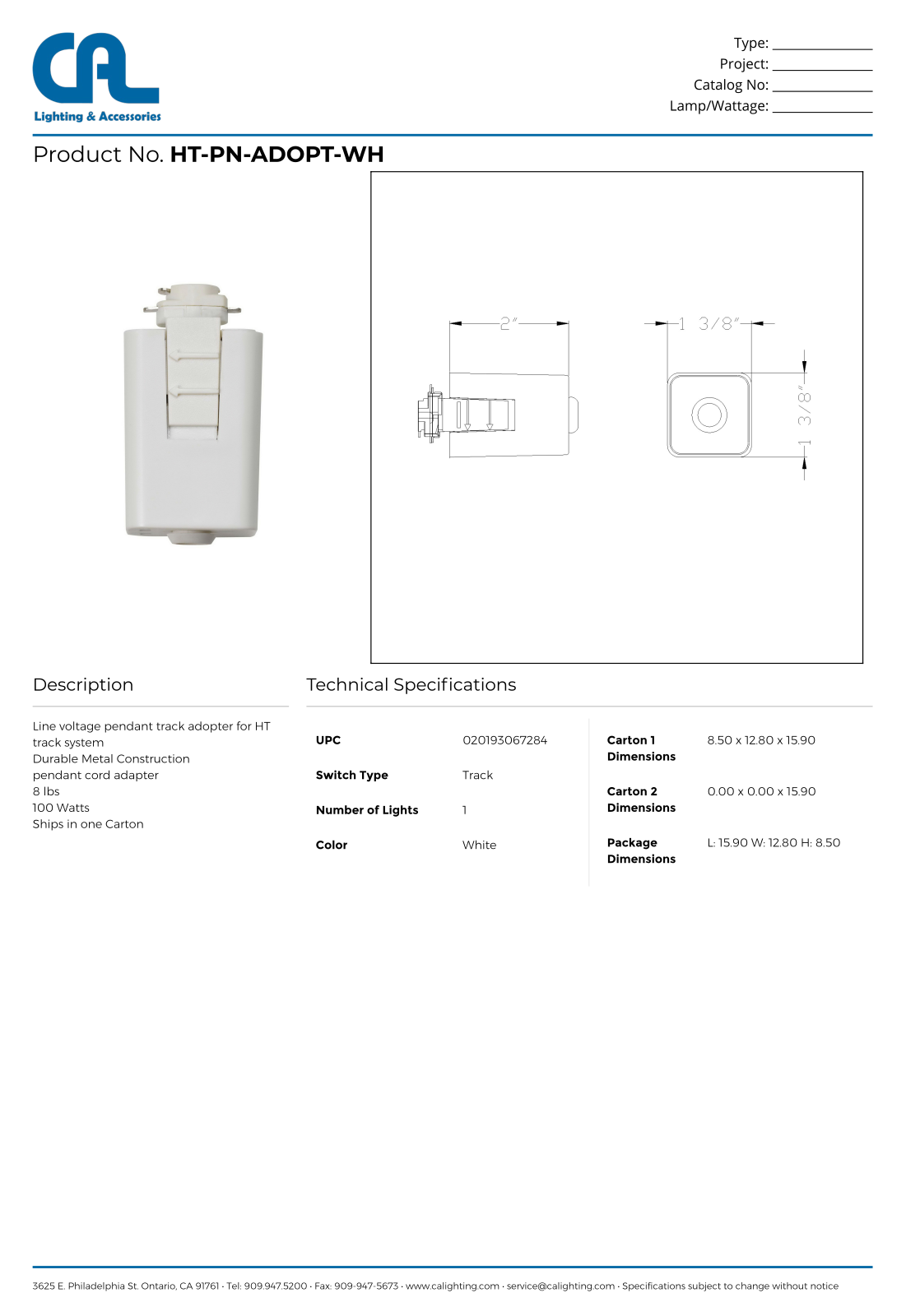 Cal Lighting CG10705 Specifications - ManualMachine.com