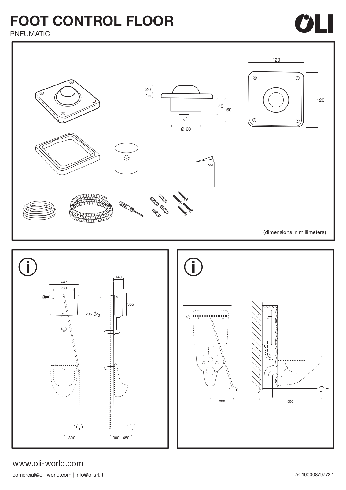 OLI FOOT CONTROL FLOOR PNEUMATIC Installation guide