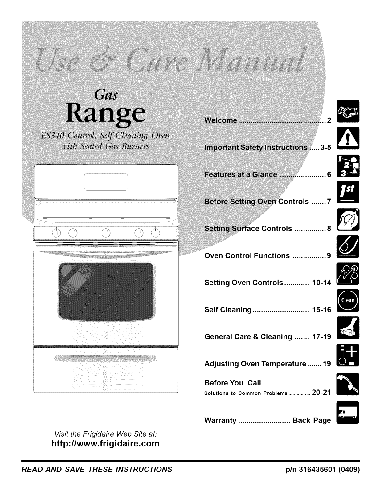 Frigidaire CGLGF382DSF Owner’s Manual