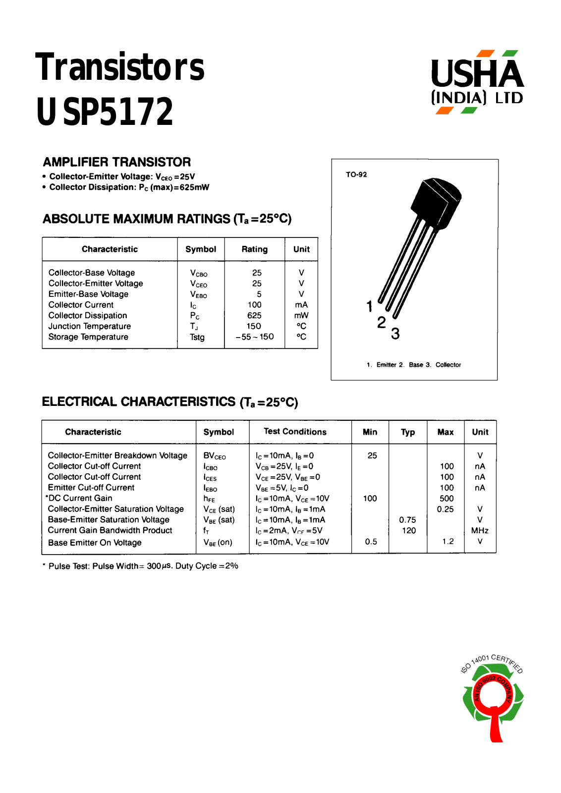 USHA USP5172 Datasheet