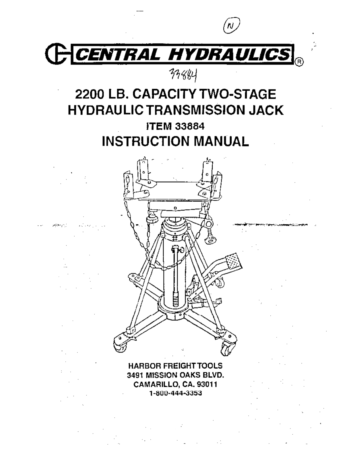 Harbor Freight Tools 33884 Product manual