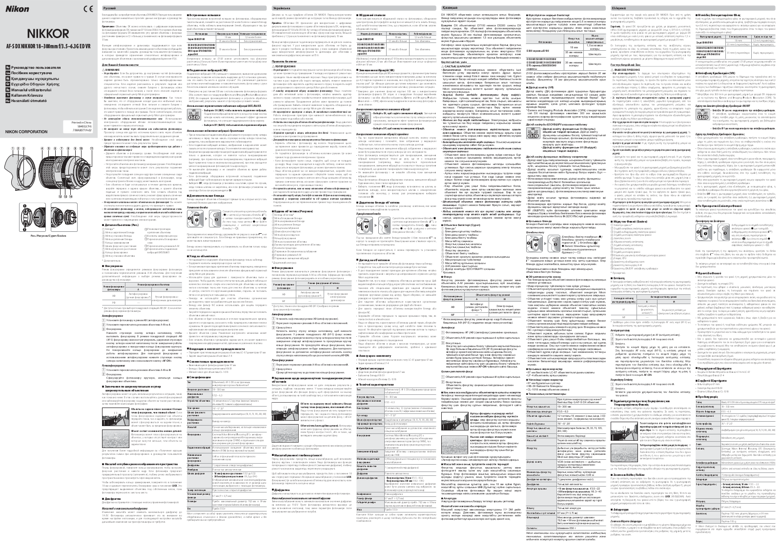 Nikon AF-S DX ED VR User Manual