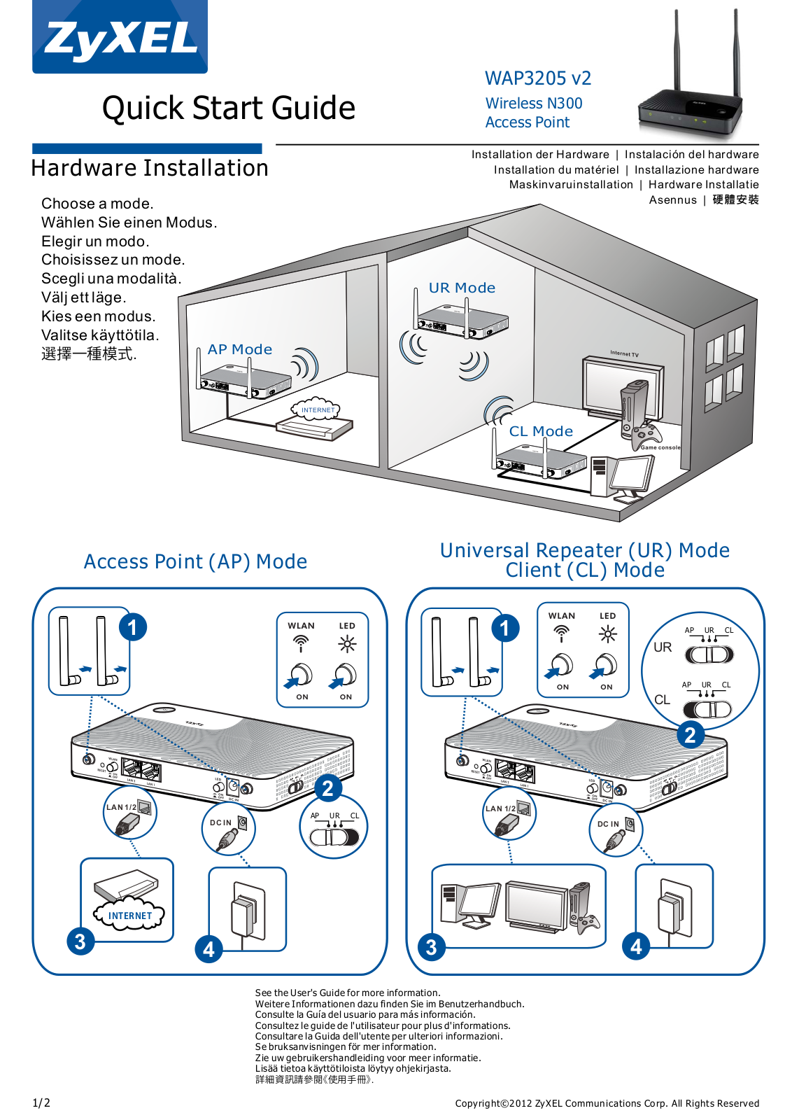 ZyXEL WAP3205 v2 Quick Install Guide