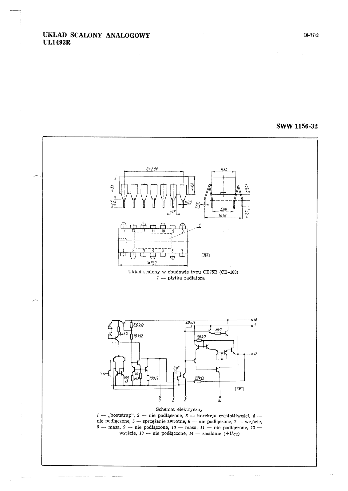 UNITRA UL1493, UL1493R Datasheet