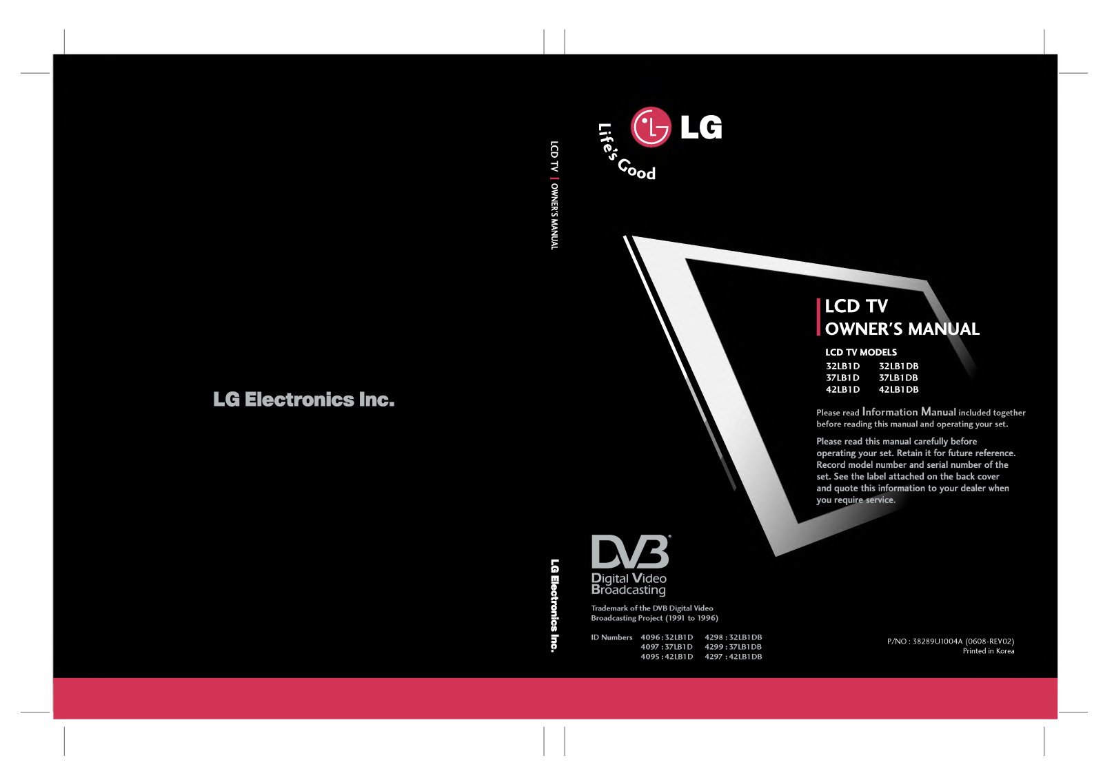 LG 37LB1D User Manual