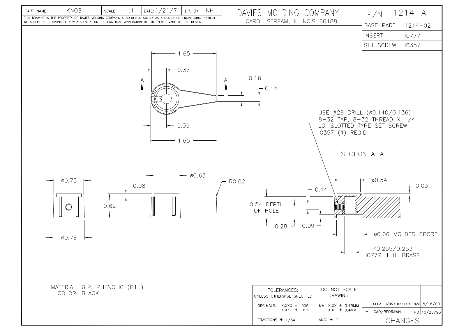 Davies Molding 1214-A Reference Drawing