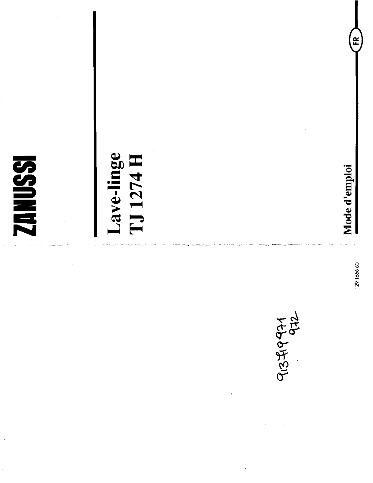 Zanussi TJ1274H User Manual