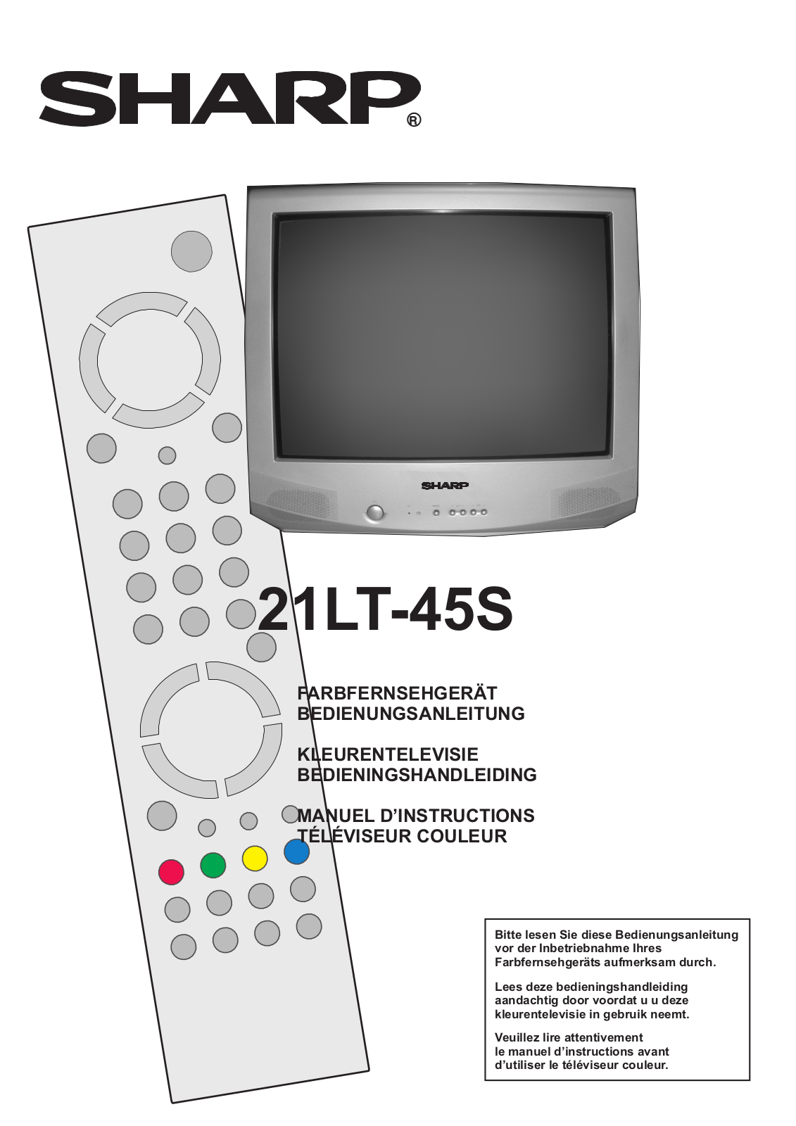 Sharp 21LT-45S Operation Manual