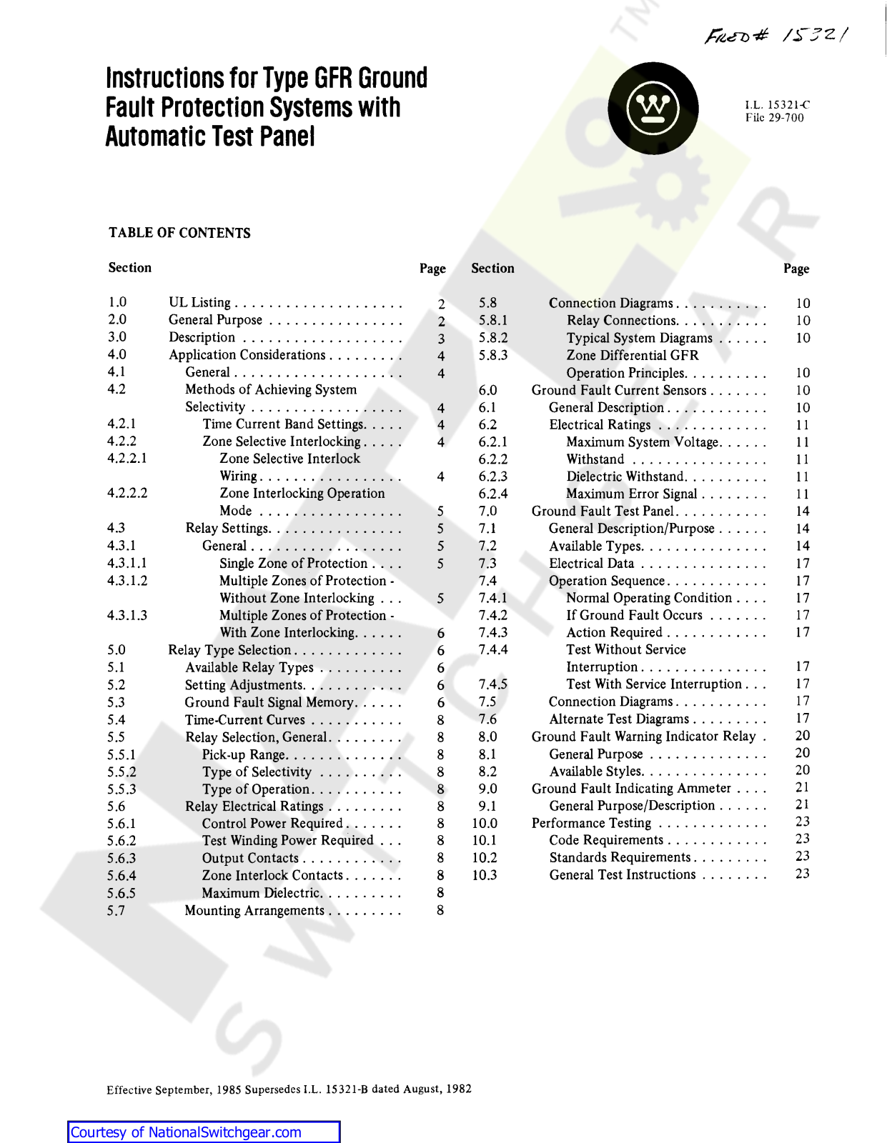 Westinghouse GFRTPD, GFRTP Instructions Manual - ManualMachine.com