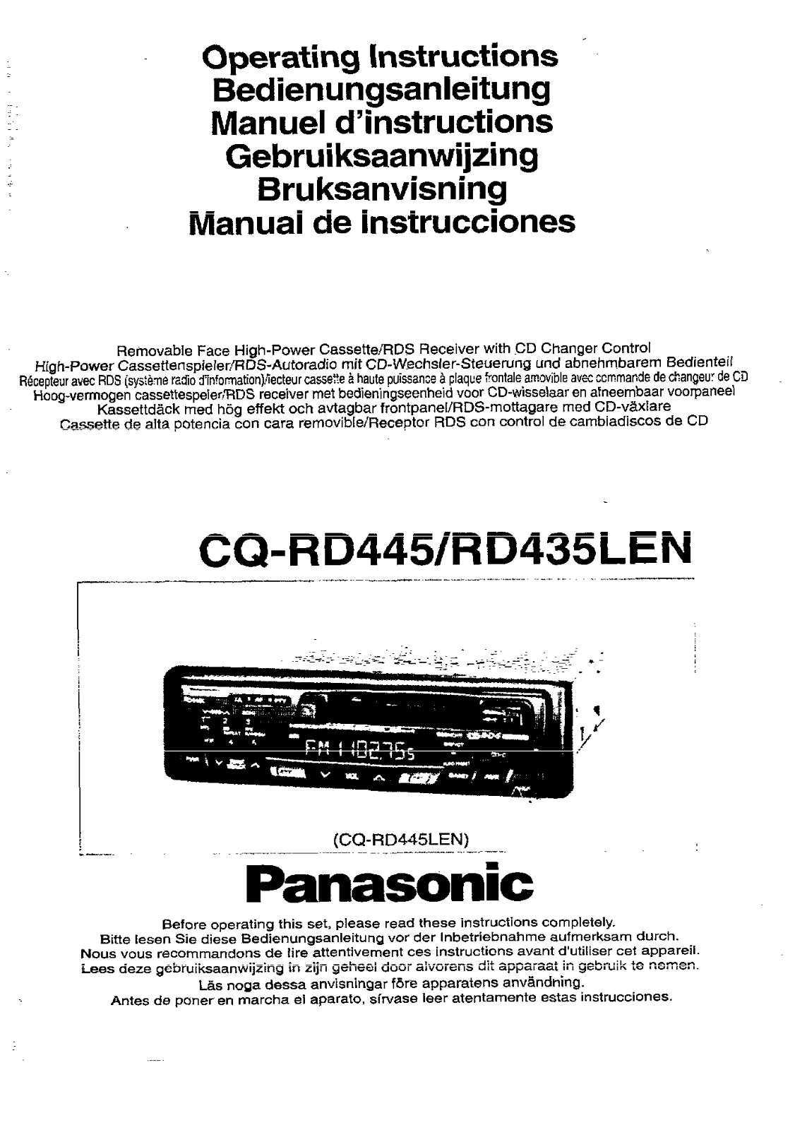 Panasonic CQ-RD445, CQ-RD435L User Manual