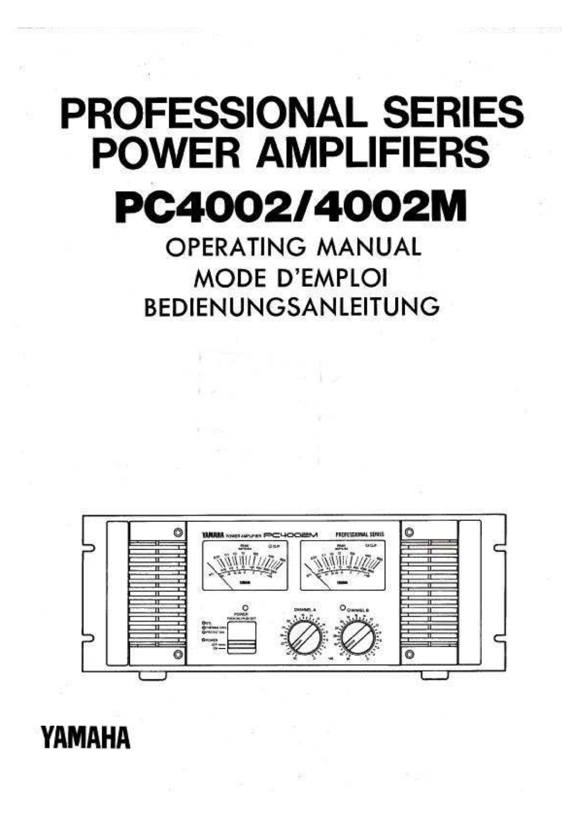 Yamaha Audio PC4002M, PC4002 User Manual