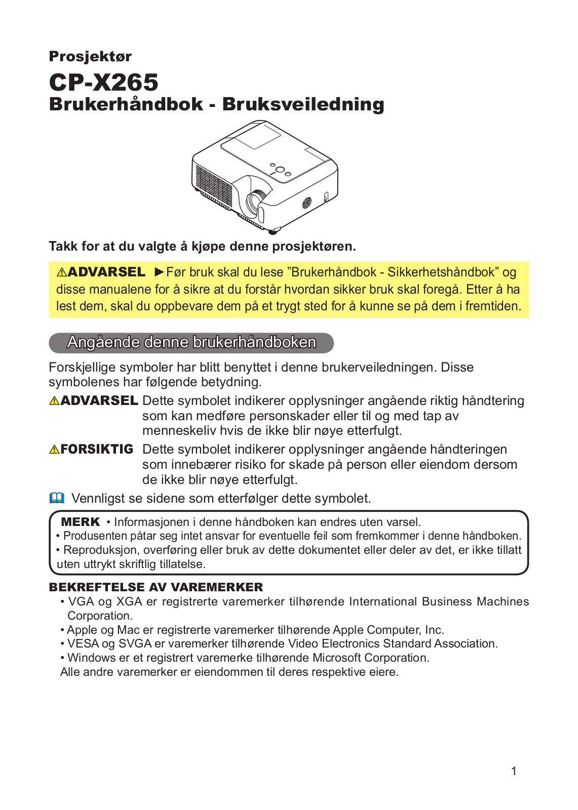 Hitachi CP-X265WF User Manual