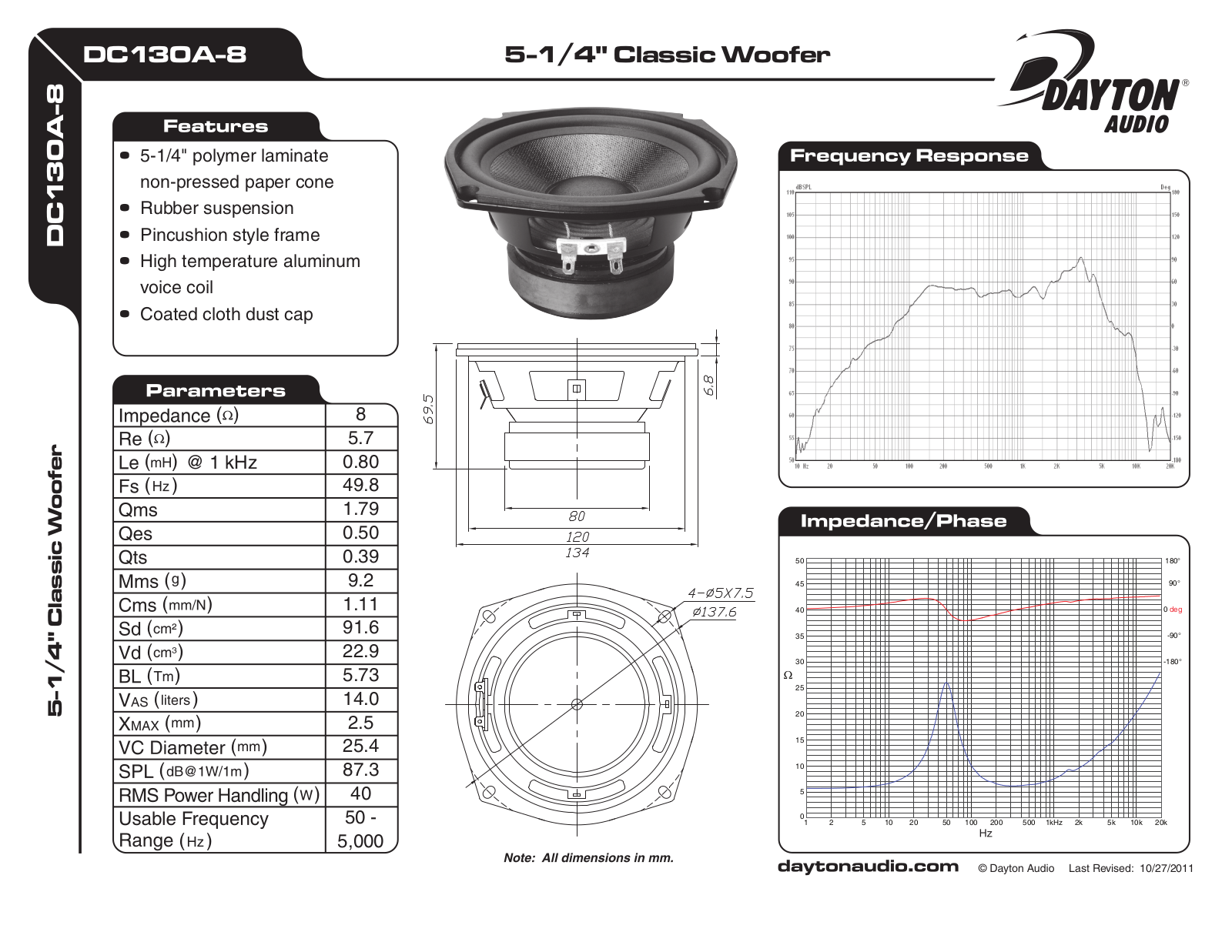 Dayton DC130A-8 5-1 User Manual