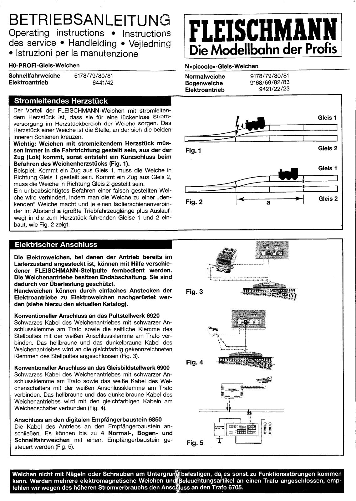 Fleischmann 6178, 6179, 6180, 6181, 9178 User guide