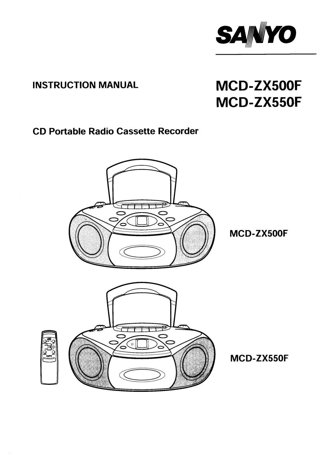 Sanyo MCD-ZX500F Instruction Manual