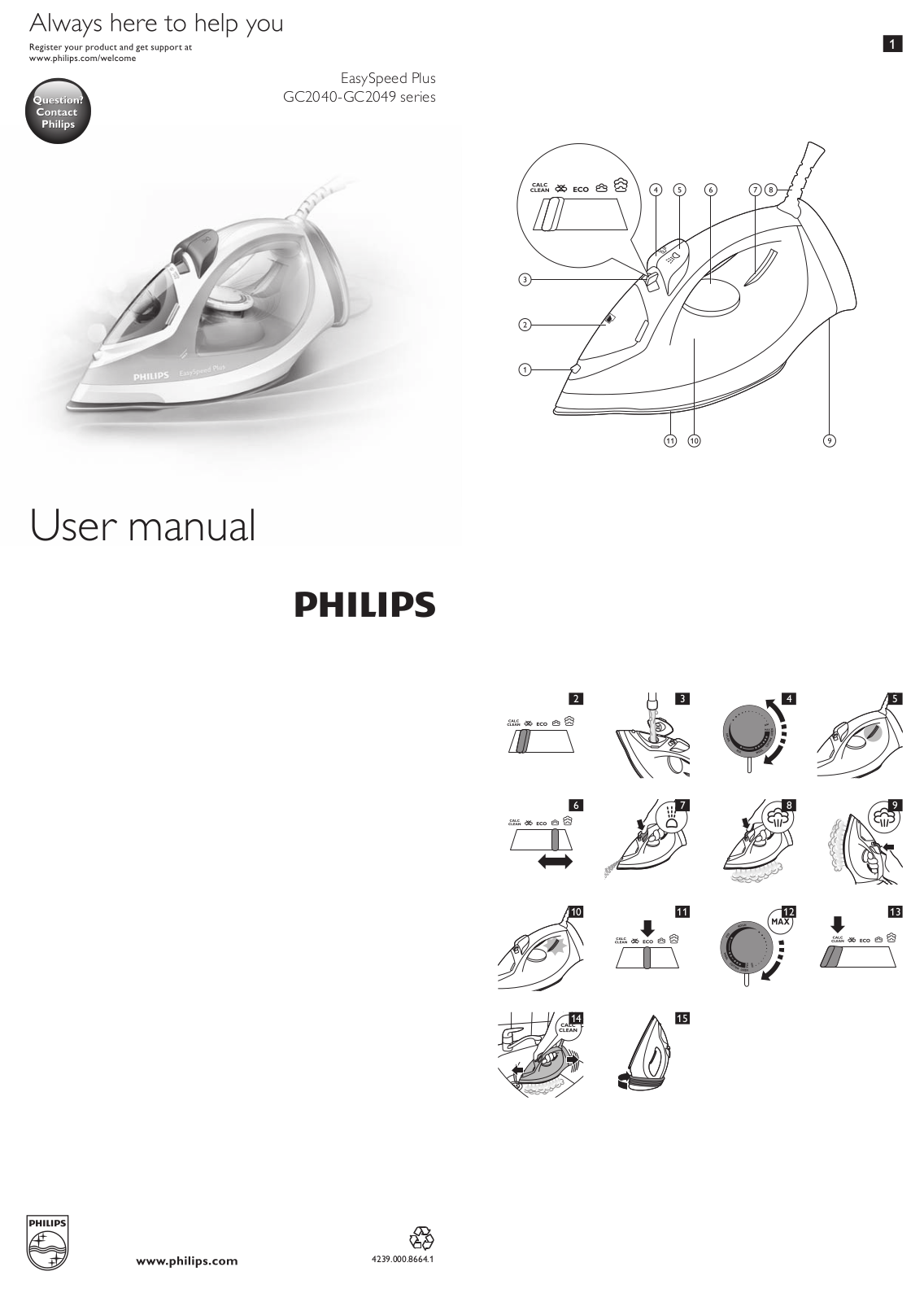 Philips GC2040, GC2049 User guide