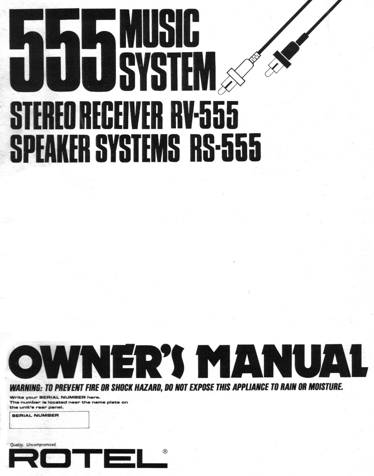 Rotel RS-555, RV-555 Owners manual