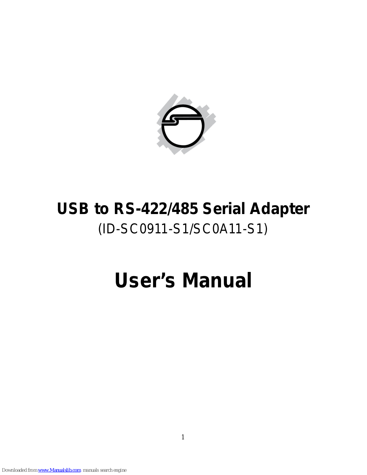 SIIG USB to RS-422/485 Serial Adapter, ID-SC0911-S1, SC0A11-S1 User Manual