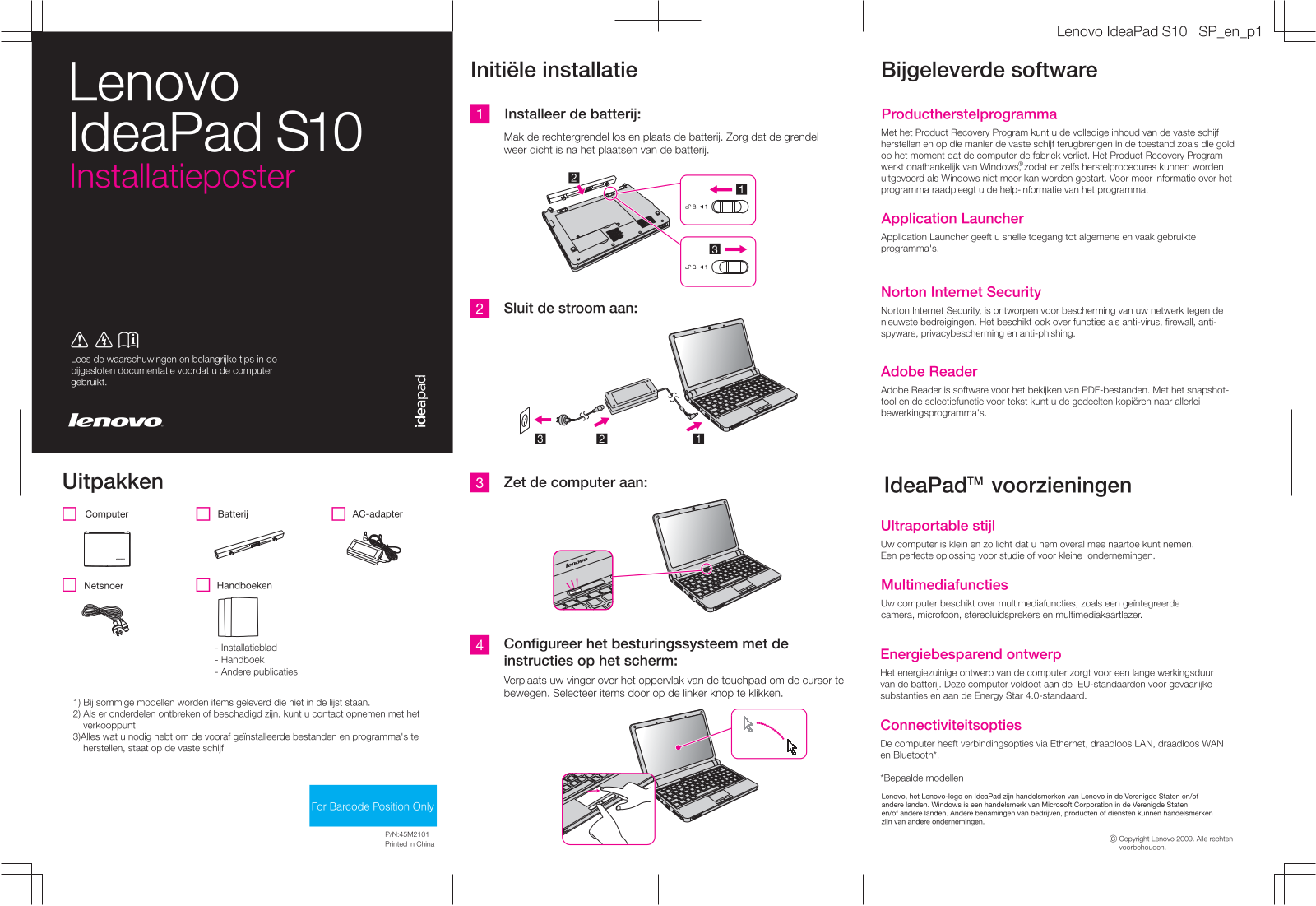 Lenovo IdeaPad S10 Setup Poster