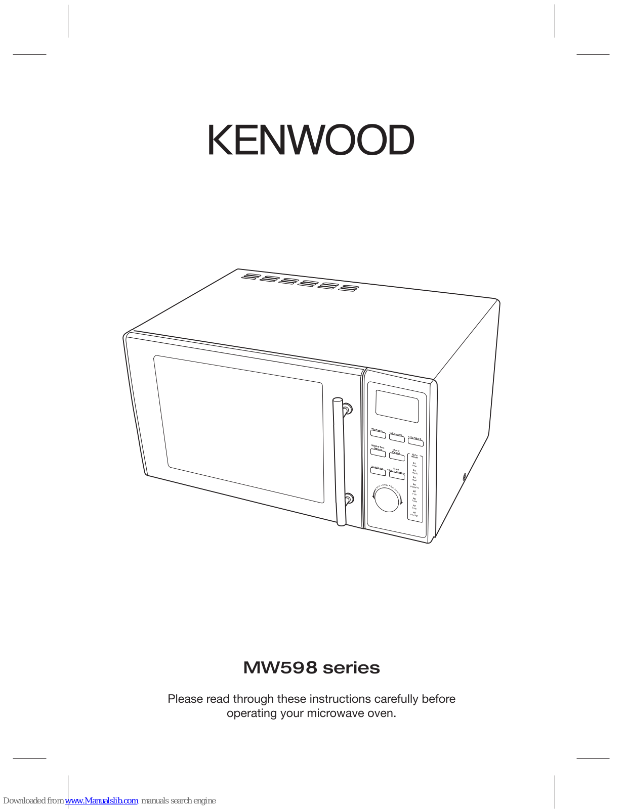 Kenwood mw598 SERIES Instruction Manual