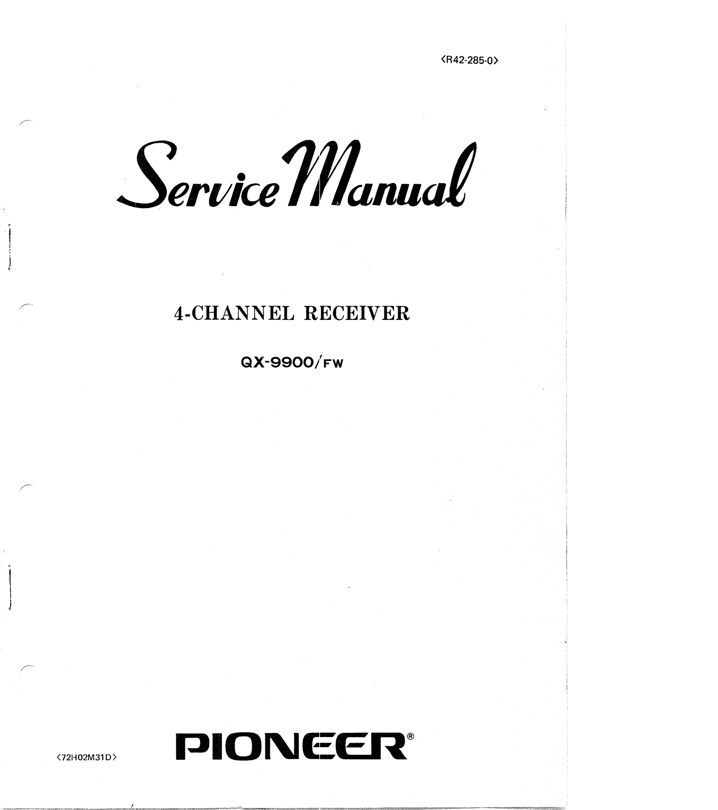 Pioneer QX-9900 Service manual