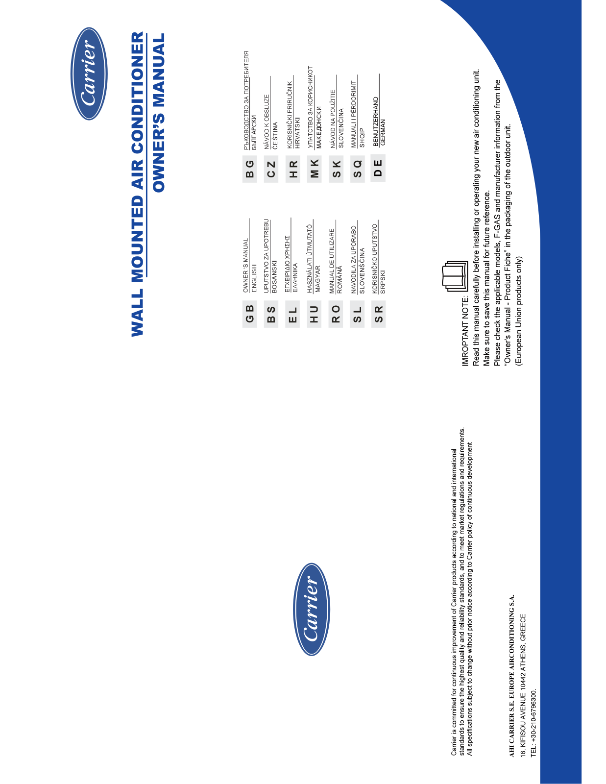 Carrier 42QHB07D8S, 42QHB09D8S, 42QHB12D8S, 42QHB18D8S, 42QHB24D8S User guide - ManualMachine.com