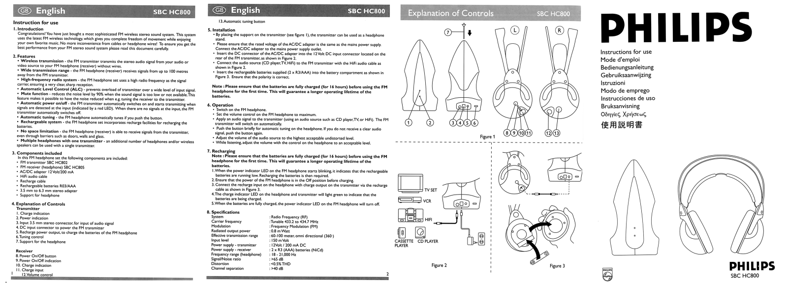 Philips SBCHC800/00 User Manual