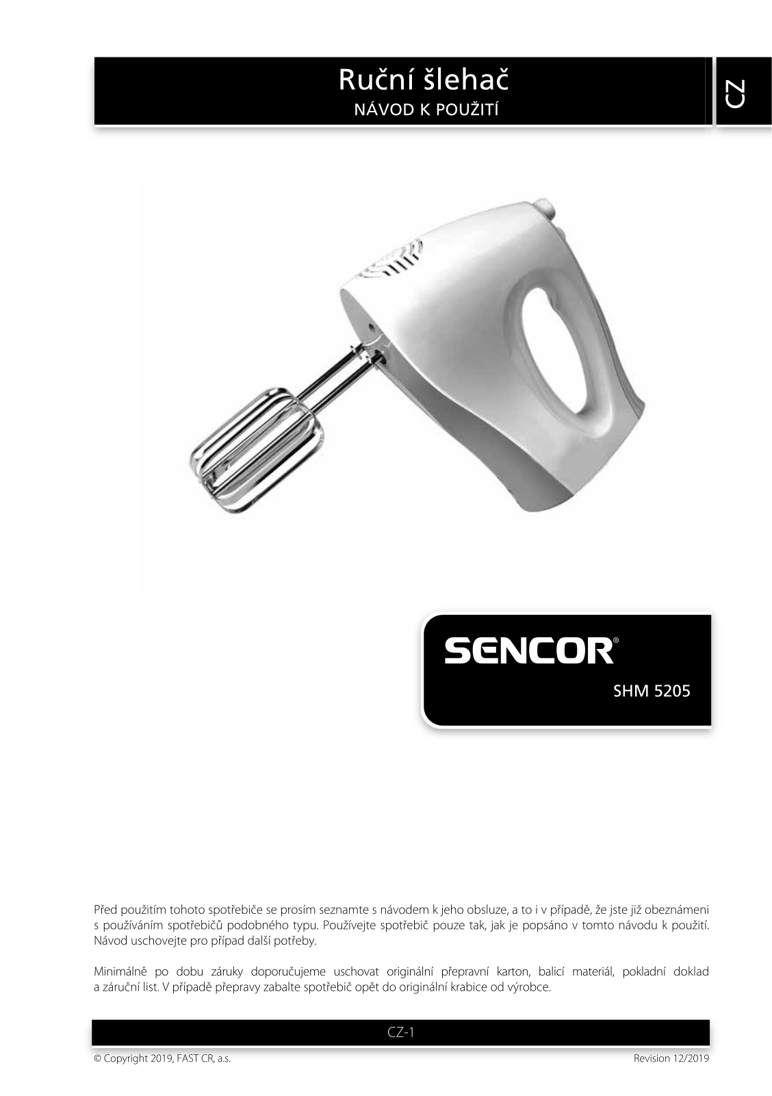 Sencor SHM 5205-EUE3 User Manual