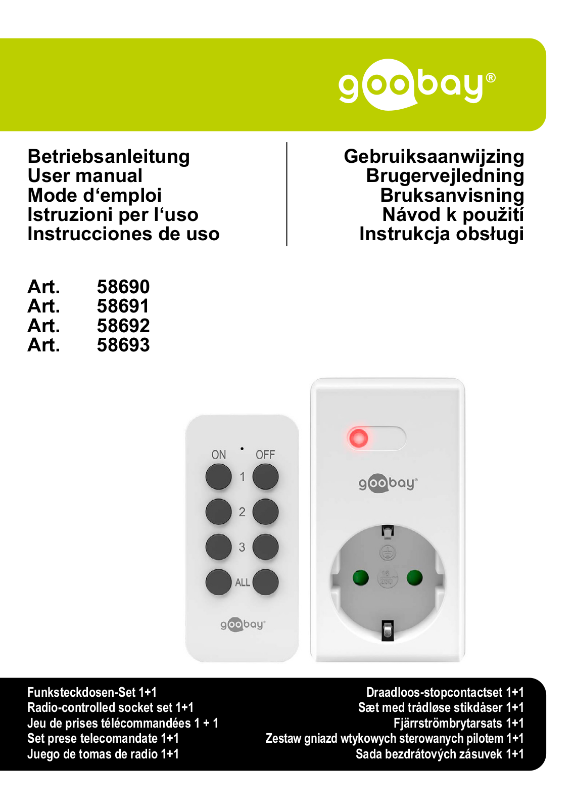 GOOBAY 58690,58691,58692,58693 Instructions