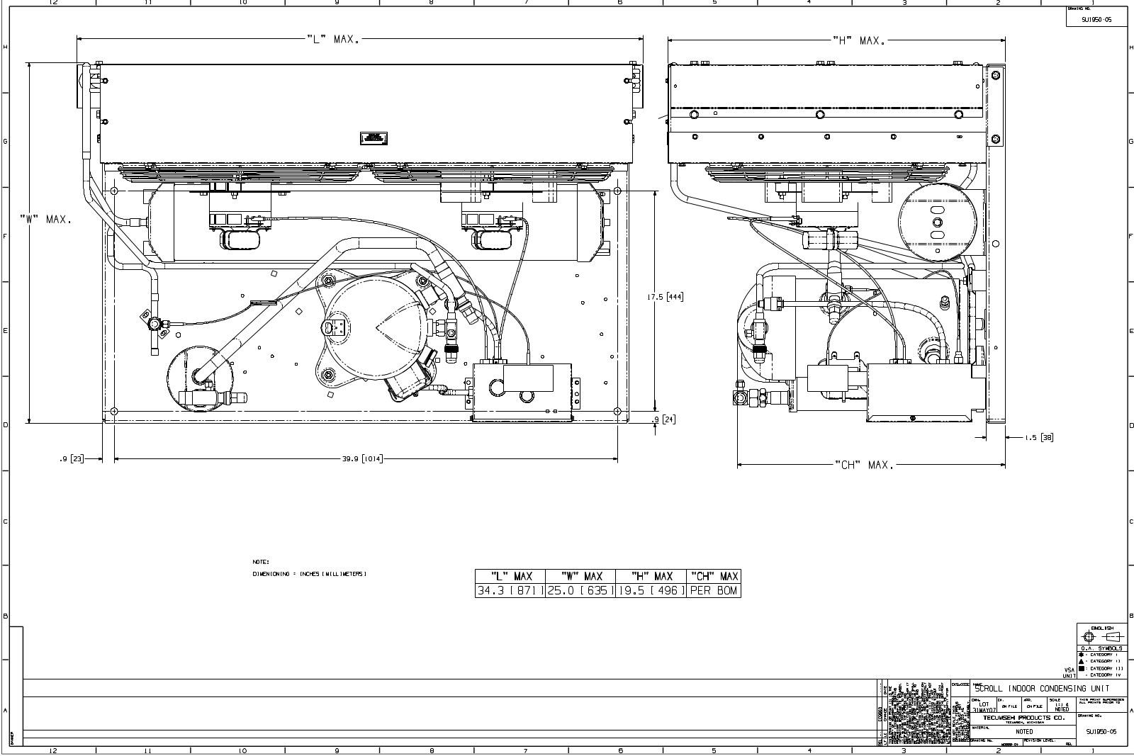 Tecumseh VSA9526ZTBXM, VSA9530ZXTSM Drawing Data