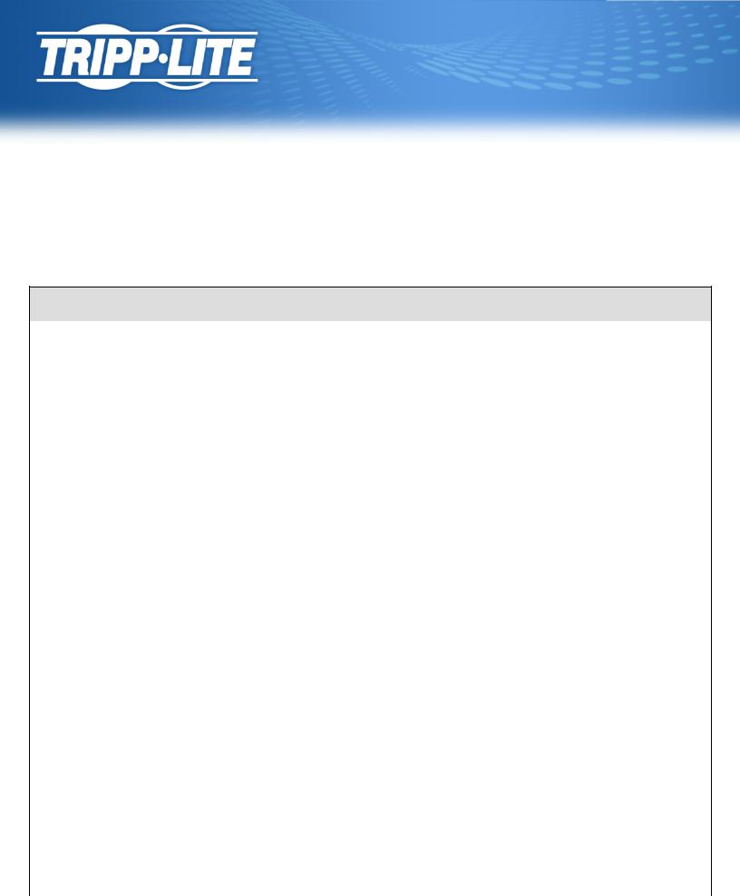 Tripp-Lite SMART1200XLHGL Data Sheet