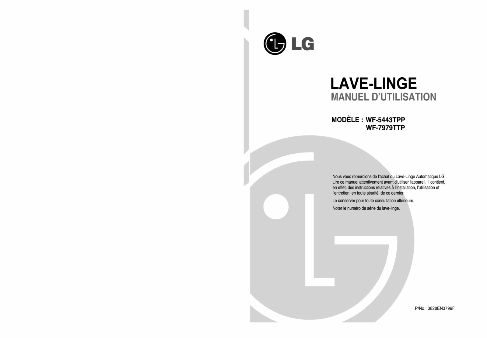 LG WF-5443TPP Owner’s Manual