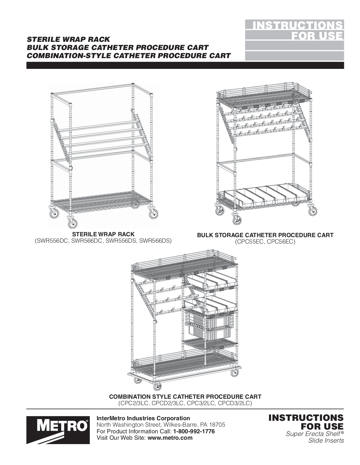 Metro Sterile Wrap Rack User Manual