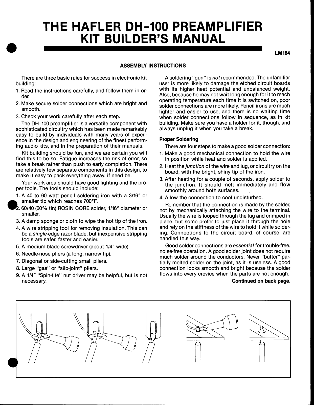 Hafler DH-100 Kit Service manual