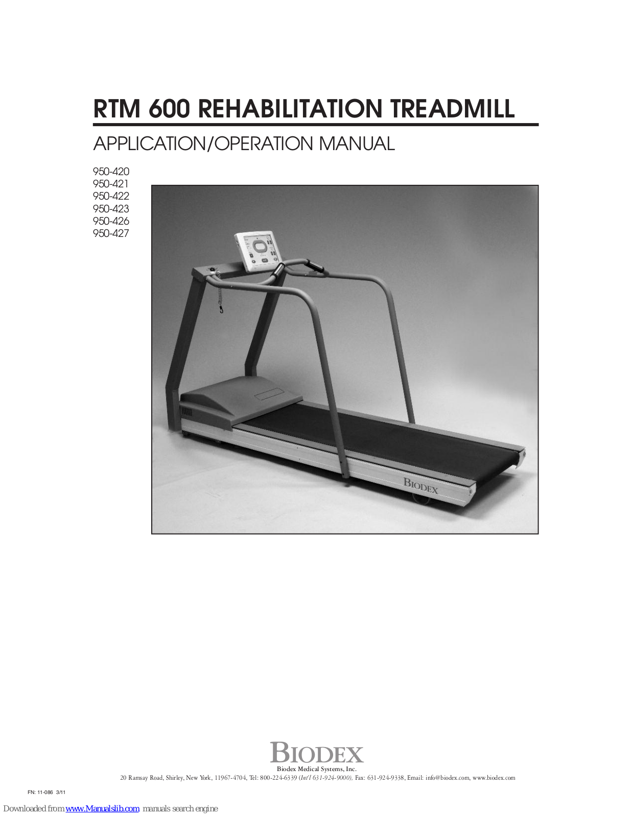 biodex rtm 600, 950-285, 950-286, 950-296, 950-295 Operation Manual - ManualMachine.com