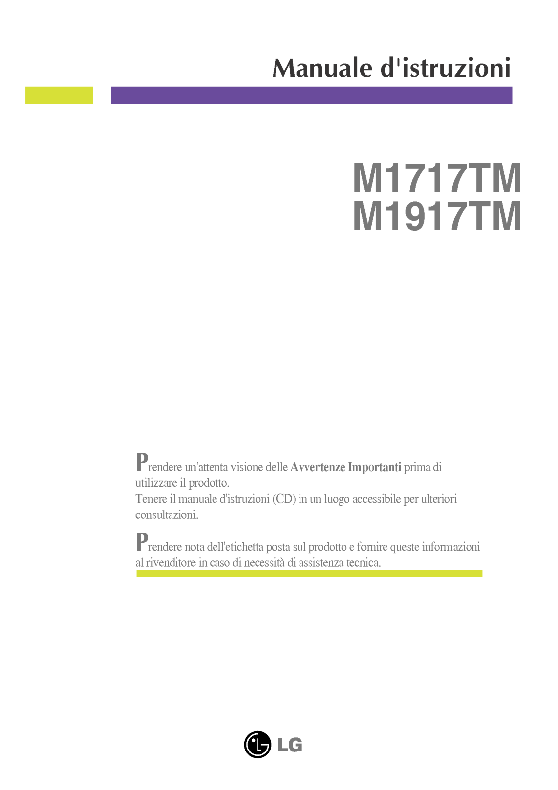 Lg M1917TM, M1717TM user Manual