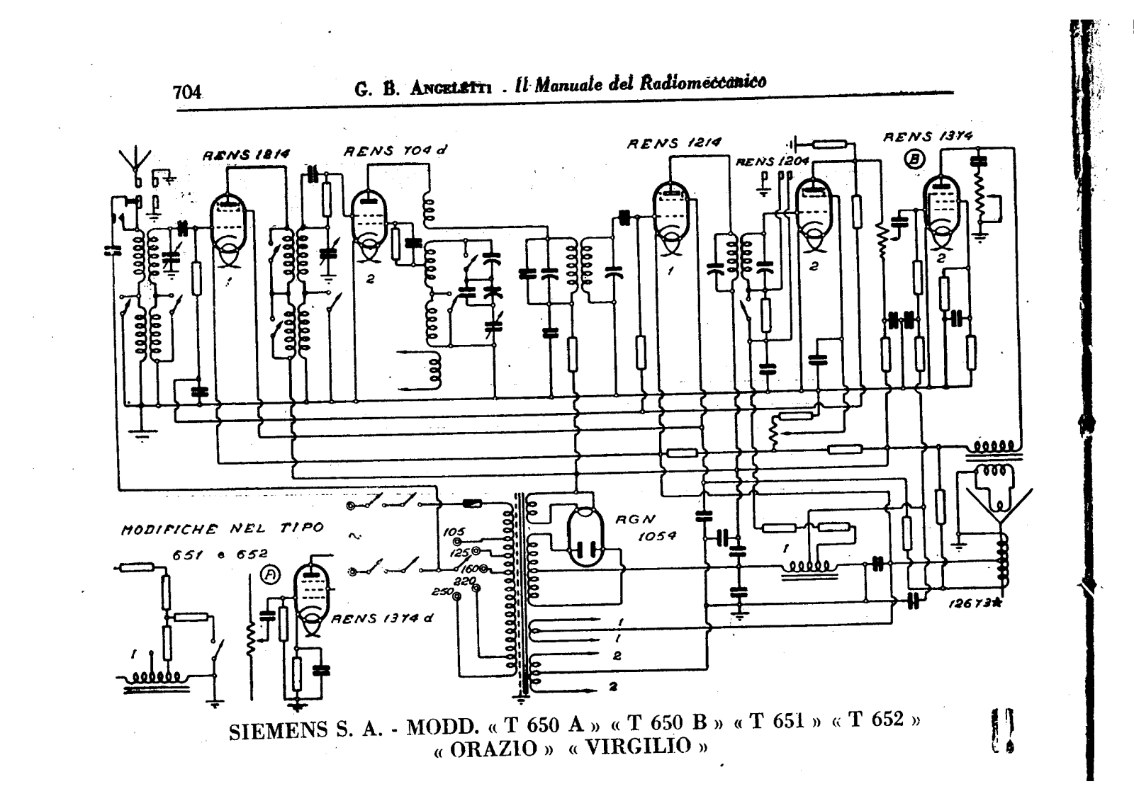 Siemens t 650a, t 650b, t 651, t 652 schematic